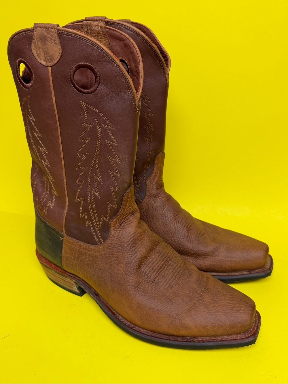 Tecovas The Parker Briar Bullhide Western Boots Leather Squared Men's Sz 15D